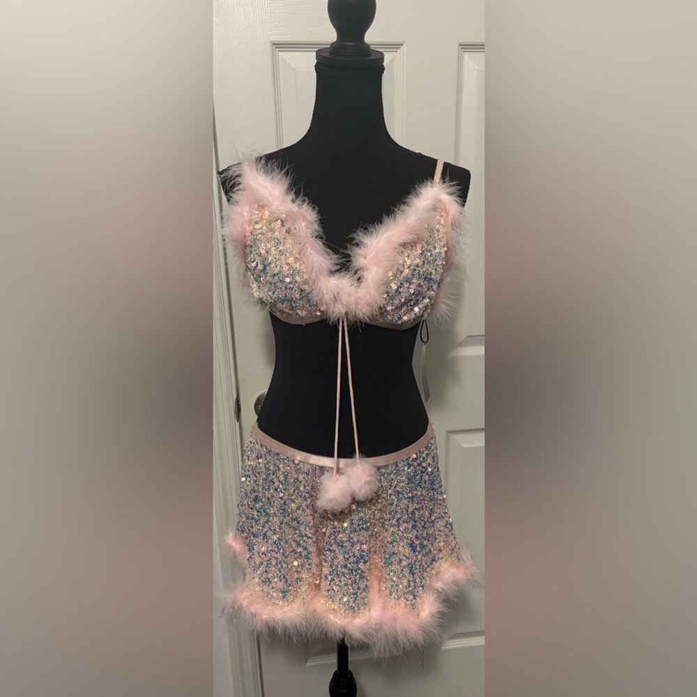 NWT Dolls Kill / Club Exx Glowing Glamour Skirt Set
